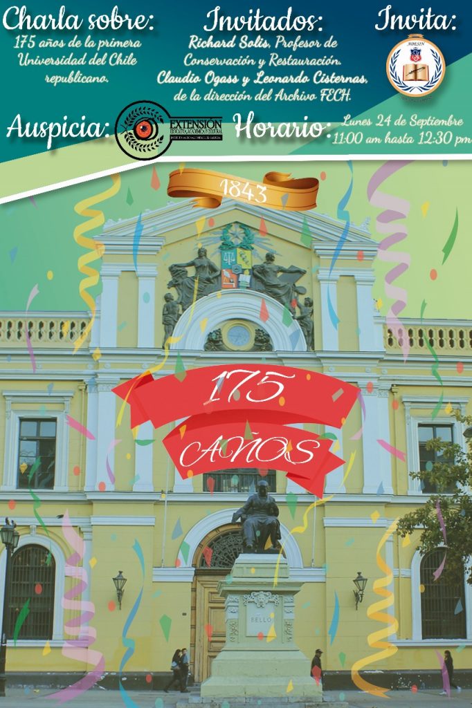 LUNES 24: CHARLA «175 AÑOS DE LA PRIMERA UNIVERSIDAD DE CHILE ...